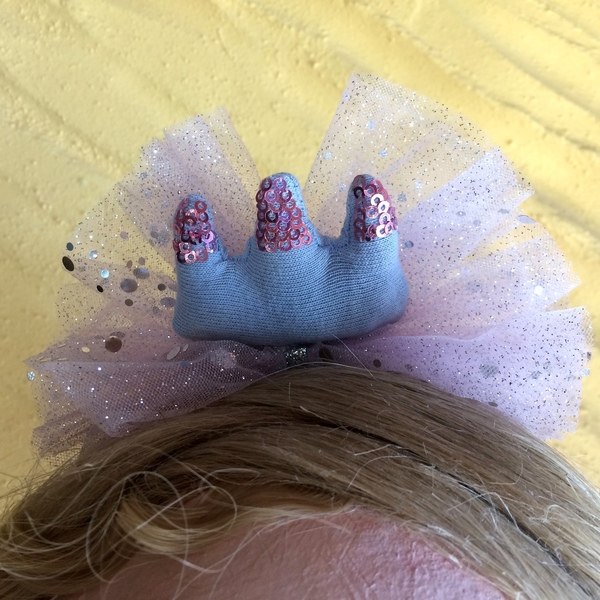 Παιδικές Στέκες "Fabric Crown & Bow" σε 4 χρώματα - κορώνα, δώρο, στέκες μαλλιών παιδικές, αξεσουάρ μαλλιών, στέκες - 4