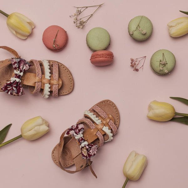 Primrose Baby Sandals - φιόγκος, pom pom, σανδάλια - 2
