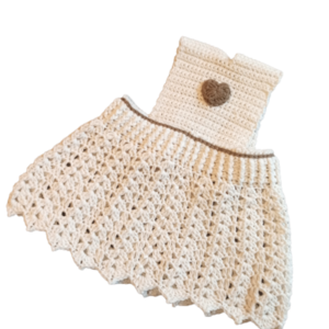 Βρεφική σαλοπέτα-φορεματάκι πλεκτή βαμβακερή υπόλευκο & σάπιο μήλο - 6-9 μηνών - 4