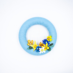 Ανοιξιάτικο στεφάνι γαλάζιο - στεφάνια, λουλούδια
