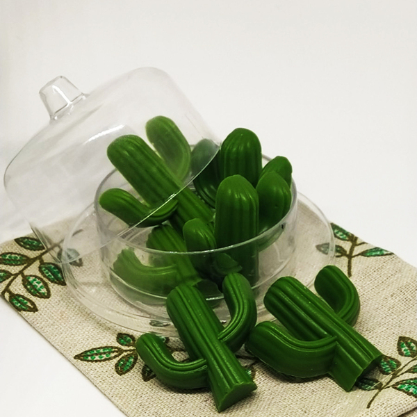 "Cactus Love" 6 Mini σαπουνάκια με άρωμα Καρπούζι σε διάφανη βάση! - κάκτος, χεριού, προσώπου, σώματος