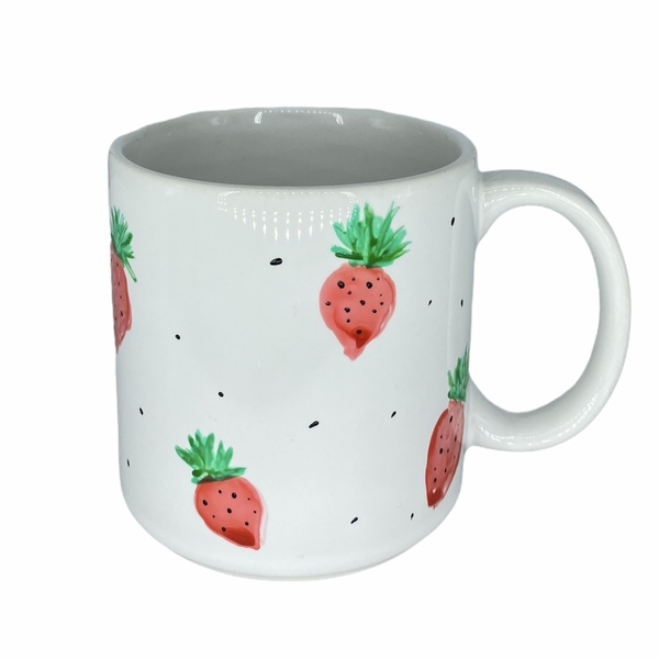 Πορσελάνινη Κούπα Strawberries - κεραμικό, πορσελάνη, άνοιξη, κούπες & φλυτζάνια - 2