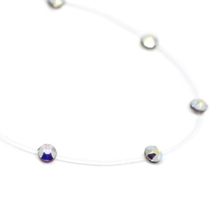 Κολιέ με swarovski- Crystals on necklace - επάργυρα, swarovski, τσόκερ, κοντά