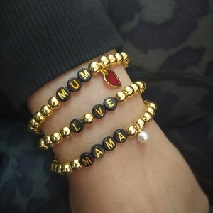 Μαμά bracelet με αιματιτες - ημιπολύτιμες πέτρες, αιματίτης, μακραμέ, μαμά, κοσμήματα - 3