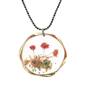 Κολιέ Μακρύ "Spring Flowers" - γυαλί, charms, μακριά, λουλούδι, φθηνά - 2