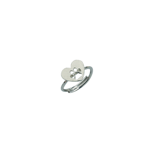 "Love pets" Ασημένιο δαχτυλίδι καρδιά με διάτρητη πατούσα - ασήμι, αυξομειούμενα
