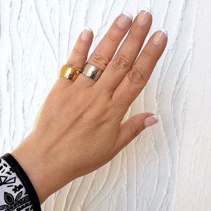 Δαχτυλίδι minimal φαρδύ σε ασημί χρώμα από ανοξείδωτο ατσάλι - minimal, ατσάλι, σταθερά, μεγάλα, φθηνά - 4