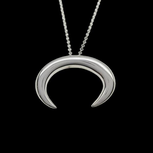 Ημισέληνος ασήμι - charms, ασήμι 925, φεγγάρι, κοντά, επιπλατινωμένα - 3