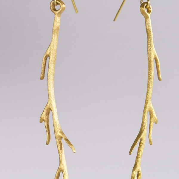 Σκουλαρίκια "Κλαδιά" από ασήμι 925 - ασήμι, μακριά, κρεμαστά, νυφικά, μεγάλα