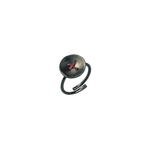 "Clasp" Ασημένιο δαχτυλίδι σε σχήμα κουμπιού με κηροκλωστή, επιροδιωμένο - ασήμι 925, επιροδιωμένα, αυξομειούμενα