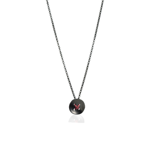 "Clasp" Ασημένιο μενταγιόν σε σχήμα κουμπιού με κηροκλωστή, επιρωδιωμένο - charms, ασήμι 925, κοντά, επιπλατινωμένα