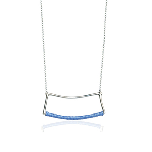 "Spontaneity" With cord necklace - ασήμι 925, κοντά, boho, μενταγιόν