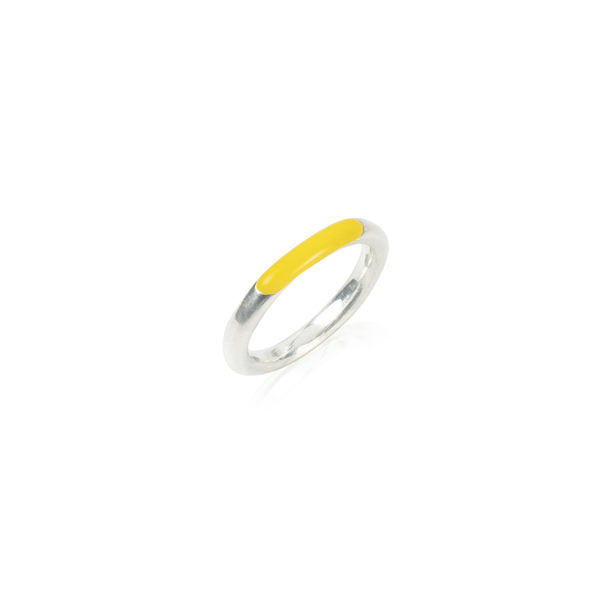 "Complement" Ασημένιο δαχτυλίδι βεράκι με λεπτομέρεια από σμάλτο - ασήμι 925, βεράκια