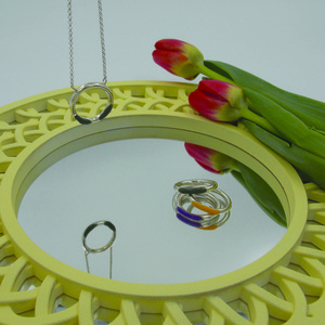 "Complement" Ασημένιο μενταγιόν κύκλος με σμάλτο και ασημένια αλυσίδα - charms, ασήμι 925, κοντά - 2