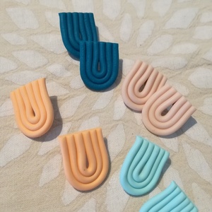 Σκουλαρίκια φτιαγμένα από πηλό σε χρώμα Mint - πηλός - 4