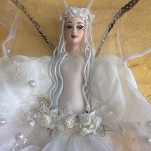 Διακοσμητική χειροποίητη Κούκλα "Ξωτικό του χιονιού" ύψος 55 εκ. - κορίτσι, νεράιδα, διακοσμητικά, κούκλες - 4