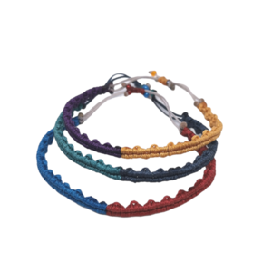 Βραχιόλι μακραμέ "δίχρωμο" unisex, μωβ- κίτρινο/ macrame bracelet - γυναικεία, ανδρικά, μακραμέ, κορδόνια, unisex - 3