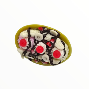Χειροποίητο Δαχτυλίδι Banana split,κοσμήματα απομίμησης γλυκών, χειροποίητα κοσμήματα μινιατούρες πολυμερικού πηλού Mimitopia - πηλός, boho, γλυκά, φαγητό, αυξομειούμενα - 3