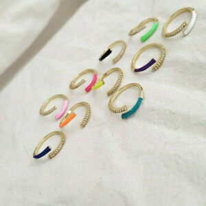 Δαχτυλίδια χρωματιστά με ζιργκόν - χρωματιστό, επιχρυσωμένα, ορείχαλκος, βεράκια, αυξομειούμενα - 2