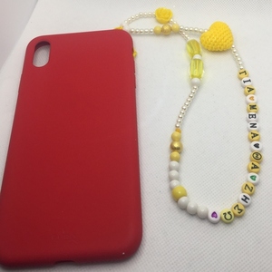 Phone strap - Λουράκι για το κινητό διακοσμημένο με διάφορες χάντρες - statement, charms - 4