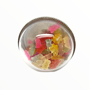 Χειροποίητο Δαχτυλίδι ζαχαρωτά gummy Bears Haribo σε γυάλινο θόλο,κοσμήματα απομίμησης γλυκών, χειροποίητα κοσμήματα μινιατούρες πολυμερικού πηλού Mimitopia-Σχέδιο 2 - πηλός, γλυκά, μεγάλα, αυξομειούμενα - 3
