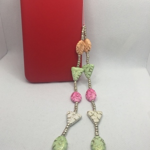 Phone strap - Λουράκι για το κινητό διακοσμημένο με διάφορες χάντρες πολύχρωμες - charms, λουράκια - 4