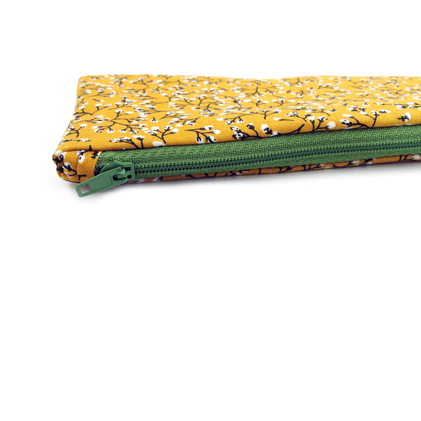 Pouch-κασετίνα Yellow Floral 10x22 cm - κασετίνες, καλλυντικών, ταξιδίου - 3