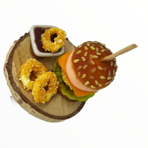 Χειροποίητο Δαχτυλίδι μενού burger,κοσμήματα απομίμησης γλυκών, χειροποίητα κοσμήματα μινιατούρες πολυμερικού πηλού Mimitopia - πηλός, φαγητό, αυξομειούμενα - 2
