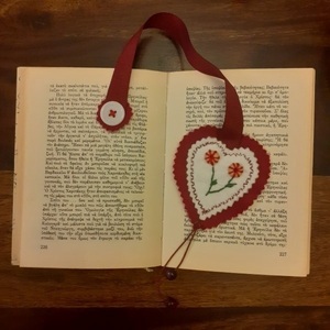 Vintage σελιδοδείκτης "Καρδιά" - vintage, καρδιά, χειροποίητα, σελιδοδείκτες - 2