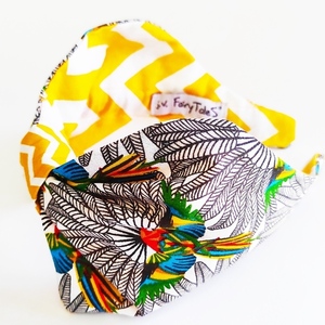 Χειροποίητη Γυναικεία Στέκα - Tropical Parrots - statement, ύφασμα, headbands