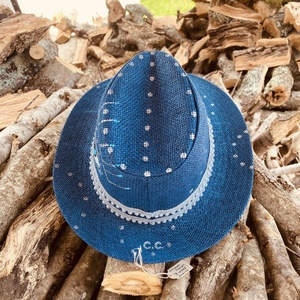 Ψάθινο καπέλο - Blue in eye - απαραίτητα καλοκαιρινά αξεσουάρ, boho, καπέλα, ψάθινα - 3