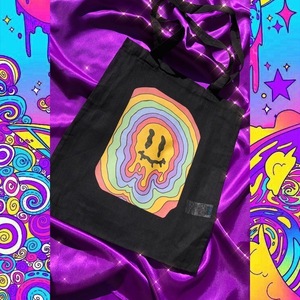 Smiley Face Tote Bag! - ύφασμα, ώμου, μεγάλες, all day, tote - 2