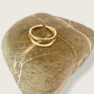 Δαχτυλίδι ασήμι 925 - Curved layers golden - ασήμι, επιχρυσωμένα, ασήμι 925, boho, αυξομειούμενα - 2
