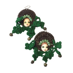 Χειροποίητα σκουλαρίκια "Gypsy Princess" πράσινα - boho, κρεμαστά, μεγάλα