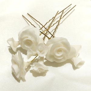 Porcelain Roses (hair pins, set of 3)