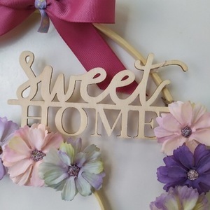 Στεφάνι sweet home με λουλούδια - στεφάνια, δώρο, λουλούδια - 4