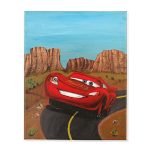 Παιδικός Χειροποίητος Πίνακας 24x30 cm Κόκκινο Αυτοκίνητο - αγόρι, δώρα για παιδιά, αυτοκίνητα, προσωποποιημένα, παιδικοί πίνακες