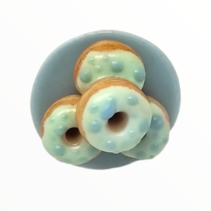 Χειροποίητο Δαχτυλίδι πιάτο με donuts,κοσμήματα απομίμησης φαγητών και ροφημάτων, χειροποίητα κοσμήματα μινιατούρες πολυμερικού πηλού Mimitopia - πηλός, boho, γλυκά, αυξομειούμενα - 3