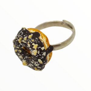 Χειροποίητο Δαχτυλίδι donut,κοσμήματα απομίμησης φαγητών, χειροποίητα κοσμήματα μινιατούρες πολυμερικού πηλού Mimitopia - πηλός, boho, αυξομειούμενα - 4