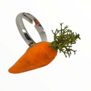Χειροποίητο Δαχτυλίδι καρότο,κοσμήματα απομίμησης λαχανικών Mimitopia - πηλός, boho, αυξομειούμενα, φθηνά - 2