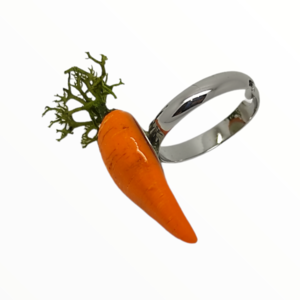 Χειροποίητο Δαχτυλίδι καρότο,κοσμήματα απομίμησης λαχανικών Mimitopia - πηλός, boho, αυξομειούμενα, φθηνά - 3