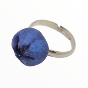 Χειροποίητο Δαχτυλίδι μύρτιλο blueberries ,κοσμήματα απομίμησης φρούτων Mimitopia - πηλός, καρπούζι, boho, αυξομειούμενα, φθηνά - 3