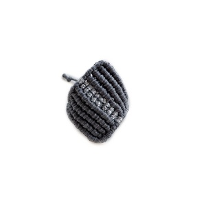 Γυναικείο μακραμέ αυξομειούμενο δαχτυλίδι ρόμβος γκρι με ασημί - μακραμέ, minimal, boho, μεγάλα, αυξομειούμενα