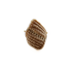 Γυναικείο μακραμέ αυξομειούμενο δαχτυλίδι ρόμβος εκρού με χρυσό - μακραμέ, minimal, boho, μεγάλα, αυξομειούμενα