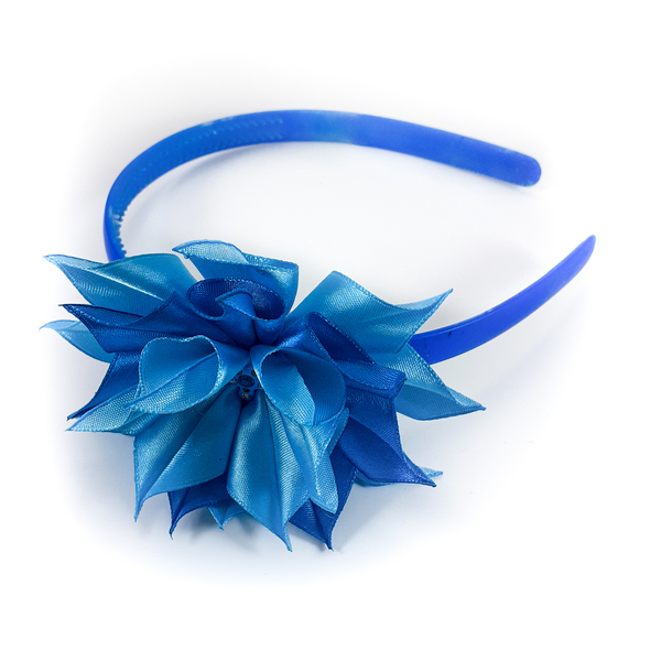 Χειροποίητα μπλε στέκα για κορίτσι/ στεφάνη/ 3-8 ετών/ Handmade blue hairband for girls / kanzashi - κορίτσι, στεφάνια, δώρο, για παιδιά, στέκες