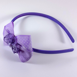 Χειροποίητα μοβ στέκα φιογκάκι για κορίτσι/ στεφάνη/ 3-8 ετών/ Handmade hairband bow for girls - κορίτσι, στεφάνια, δώρο, για παιδιά, στέκες - 3