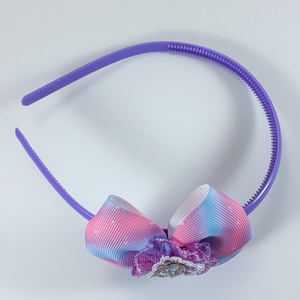 Χειροποίητα μοβ-ροζ στέκα φιογκάκι για κορίτσι/ στεφάνη/ 3-8 ετών/ Handmade hairband bow for girls - κορίτσι, στεφάνια, δώρο, στέκες - 2