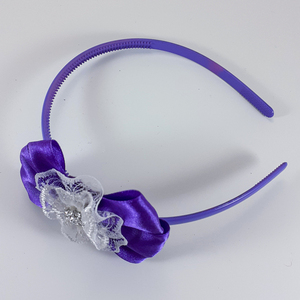 Χειροποίητα μοβ στέκα/ φιογκάκι για κορίτσι/ στεφάνη/ 3-8 ετών/ Handmade hairband bow for girls - κορίτσι, στεφάνια, δώρο, στέκες - 2