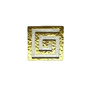Χειροποιητο ασημενιο κοσμημα δαχτυλιδι δίχρωμο Χρυσό και ασήμι - επιχρυσωμένα, ασήμι 925, μεγάλα, επιπλατινωμένα, αυξομειούμενα - 2
