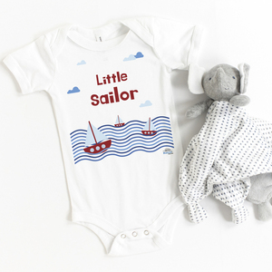 Βρεφικό καλοκαιρινό φορμάκι Little sailor - βρεφικά φορμάκια, βρεφικά ρούχα - 2